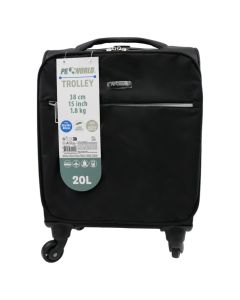 Valixhe udhëtimi, ProWorld, poliestër, 15", W20 x D35 x H45 cm, ngjyra e zezë