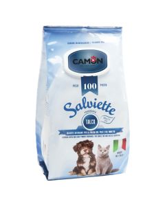Wet wipes for pets, Camon, 100 pieces, 17x30 cm, with talc