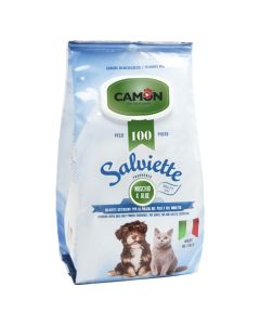 Wet wipes for animals, Camon, 100 pieces, 17x30 cm, with aloe vera