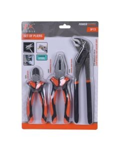 Set me pinca dhe çelës hidraulik, FX Tools, çelik, 3 copë