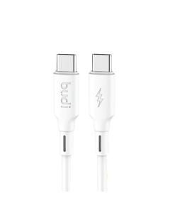 Charging plug, Budi, 256TT, Type C-Type C, 65W, 100 cm, white color