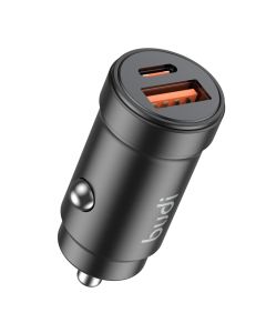 Car charger, Budi, CC602B, 30W, USB and Type C ports