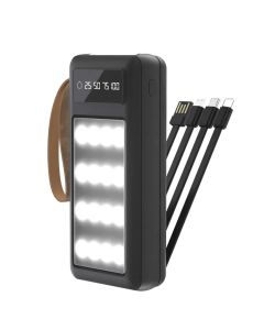 Powerbank, PZX, C161, 30000mAh, 10.5 W, porta USB dhe Type-C, ngjyrë e zezë