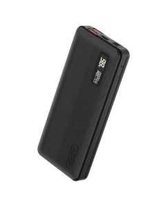 Powerbank, Aspor, A399, 20000mAh, 18 W, porta USB, Type-C dhe Lightning, ngjyrë e zezë