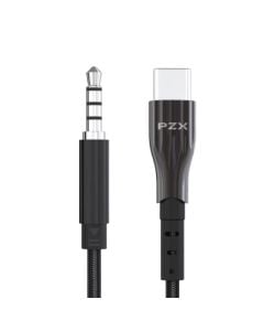 AUX plug, PZX, 1503, AUX-Type-C, 3.5 mm, 100 cm, black
