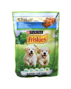 Snack për qen, Friskies, Dog Junior, 85 g, me mish pule dhe karrotë