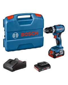Trapan me bateri, Bosch, GSB 18V-45, 18 V, 2x2 Ah, 0-500/​0-1900 rpm, 21-45 Nm, shpimi në metal 10 mm, shpimi në beton 10 mm, shpimi në dru 35 mm ( përfshihen bateritë )