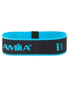 Llastik rezistence për ushtrime fitnesi, Amila, Hip Loop Band, Heavy, najlon & latex, trashësi 2.2 mm, 8x34 cm, 21.8 kg, ngjyrë blu