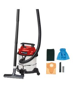 Fshesë vakumi, Einhell, TC-VC 1812/1 S, Wet/Dry, 1250 W, 180 mbar, 78 dB, 12 L, 2.5 m kabell, 1.5 m tub