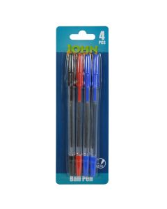 Set stilolapsash, John, plastikë, 19.4x6.5 cm, e zezë, blu dhe e kuqe, 4 copë