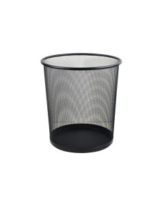 Circular metallic wastebasket black 24x29.5x33.5cm