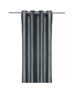 Perde kundradielli me unaza, 100% poliestër, gri, 140x260 cm