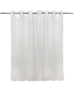 Perde e hollë me unaza, 100% poliestër, e bardhë, 280x260 cm