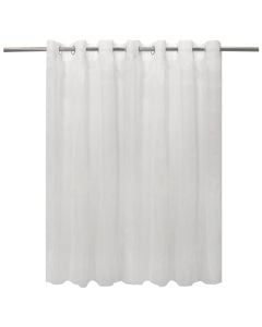 Perde e hollë me unaza, 100% poliestër, e bardhë, 280x260 cm