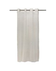 Perde e hollë me unaza, 98% poliestër dhe 2% lino, natyrale, 140x260 cm