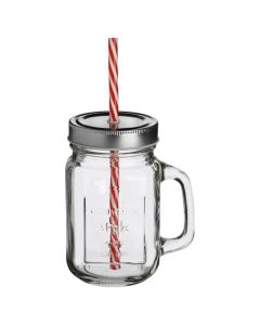 Glass jar with pipe, glass, transparent, 45 cc / Dia. 7.5  x  H. 13.5 cm