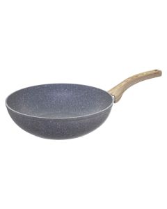 Induction deep frying pan with non-stick coating, aluminium/bakelite, grey, Dia. 28 x  H. 10.5 cm
