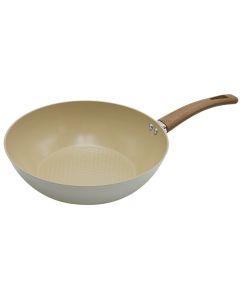 Induction deep frying pan with non-stick coating, aluminium/bakelite, white, Dia. 28 x  H. 10.6 cm