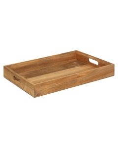 Serving tray, wood, coffee, 42 x 29.5 x  H. 5.5 cm