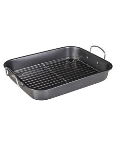 Baking pan, steel, grey, 43 x 39.1 x  H. 8.3 cm
