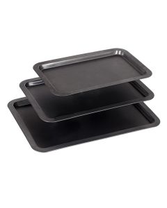 Oven pan, steel, grey, 48 x 33.5 x  H. 2.3 cm