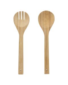 Set of cooking spoons and forks, bamboo, natural, 7.5 x 30 x  H. 1.3 cm