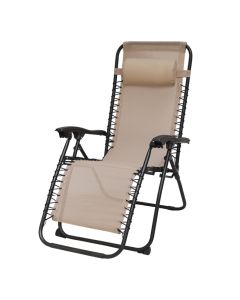 Folding chair Gravity, metal/textile, beige, 64x160xH110 cm