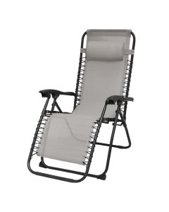 Folding chair Gravity, metal/textile, gray, 64x160xH110 cm