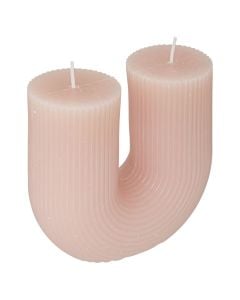 Decorative candle, paraffin, U-shaped, pink color, L11xP5.1xH12 cm
