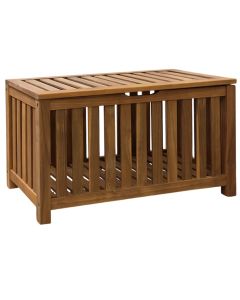 Table with storage space, Amber, tropical Acacia wood, natural color, 800x400x450 mm