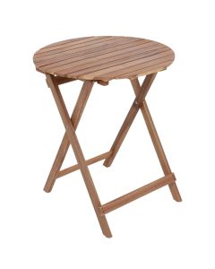 Folding table, tropical Acacia wood, natural color, D60xH75 cm