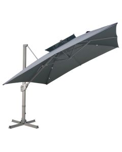 Side canopy with canopy, metal/polyester, atracite color, 3x3 m, 360 degree rotation, base 4x0.5m2
