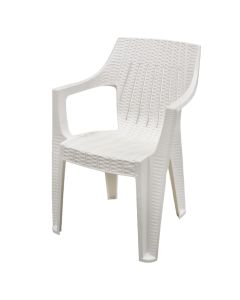 Tiger armchair, plastic, white, 59x58.5xH82 cm
