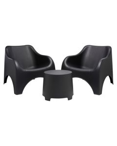 Set 2 kolltuk tek + tavoline, Cloud, PP, karrige 79.5x81x76 cm, tavoline 46x40x38 cm, ngjyre anthracite