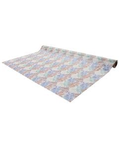 Mbulesë tavoline, PVC, sfond bezhë me dizenjo palma me ngjyra, 140 cm