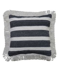 Decorative pillow, 100% cotton, black/beige, 50x50 cm