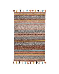 Fringe carpet, chenille/cotton, multicolored, 120x170 cm