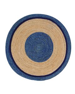 Circular rug, 100% sea grass, blue/beige, Dia. 120 cm