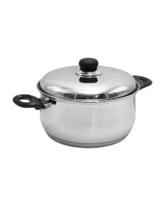 Pot with lid, stainless steel, silver, 7L / Dia. 26 cm