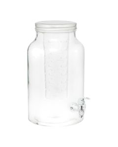 Kavanoz dispenser me rubinet, xham, transparente, 6 L / 17.5x17.5x31 cm