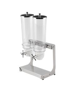 Double cereal dispenser, stainless steel/plexiglass, silver/transparent, 6L / 33.5x24x H 65 cm