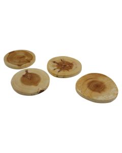 Coaster for glasses (PK4), wood, natural, Dia. 10 x H 1 cm