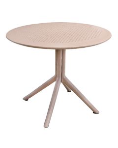 Plastic table, Amanda, D90xH74 cm, cappuccino color