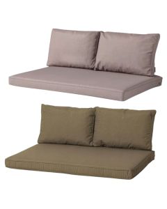 Pallet slatted seating set, cotton/cotton filling, beige/light grey, 120 x 80 & 2x60 x 40 cm