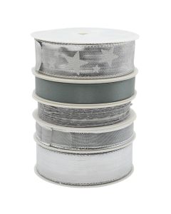 Shirit dekorues paketimi, ngjyre silver, L 3m, W2.5 cm