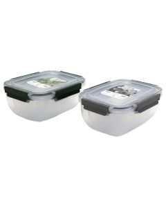 Storage container set (3 pieces), PP/Silicone, transparent/grey, 400 / 800 / 1400 ml