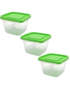 Eco-Fresh storage container set (3 pieces), plastic, transparent, 1360 ml