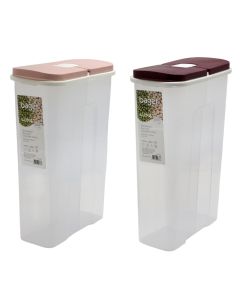 Luna dry food container with 2 parts, plastic, transparent/grey, 3550 ml