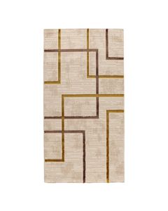 Rug Eva, polyester shrink, cream/gold, 80x150 cm