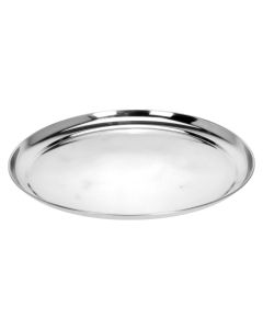 Serving tray, stainless steel, silver, Dia. 33 cm